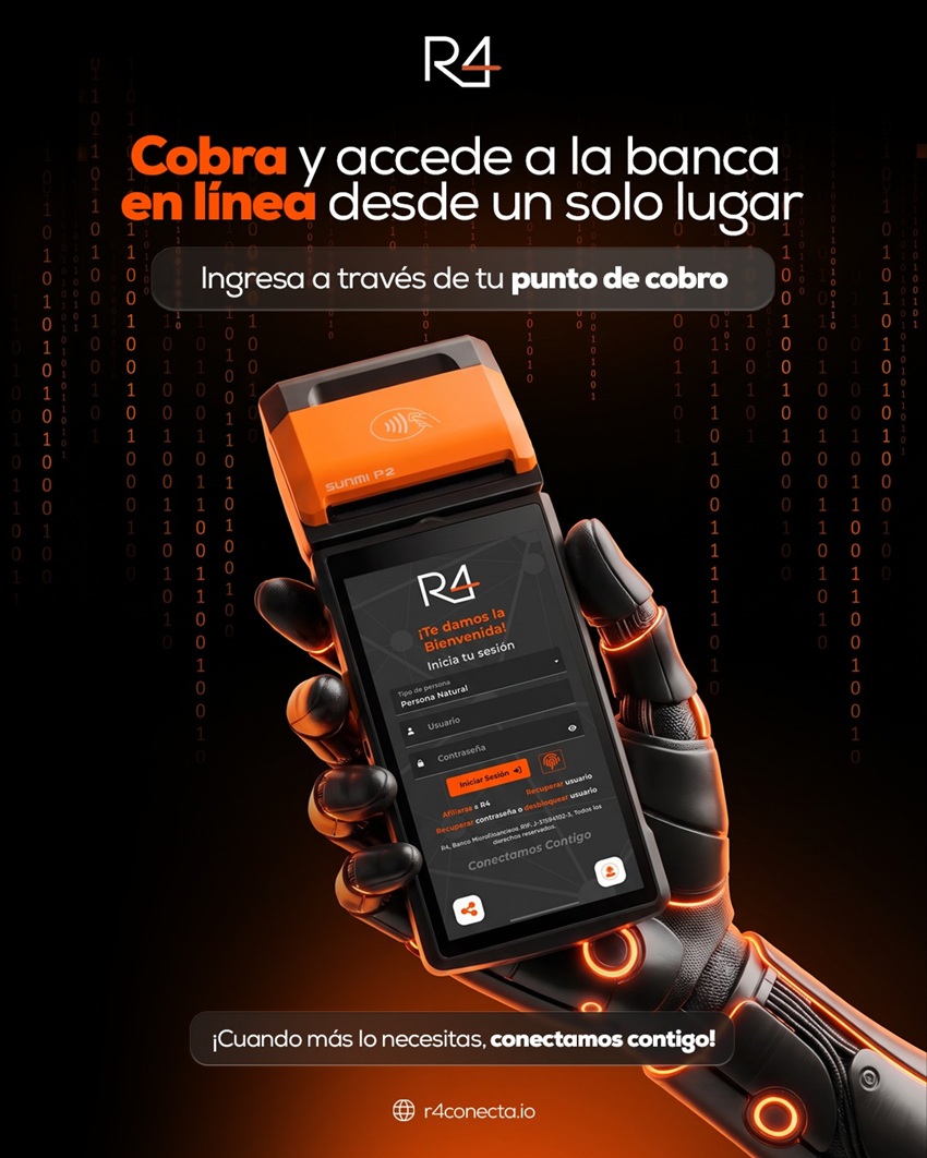 Comercios pueden cobrar y gestionar en el mismo dispositivo: R4 integra toda su banca en l&iacute;nea en los puntos de venta